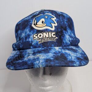 Sonic the Hedgehog Black & Blue Baseball Cap Snapback  Y2K Streetwear Hat Cap